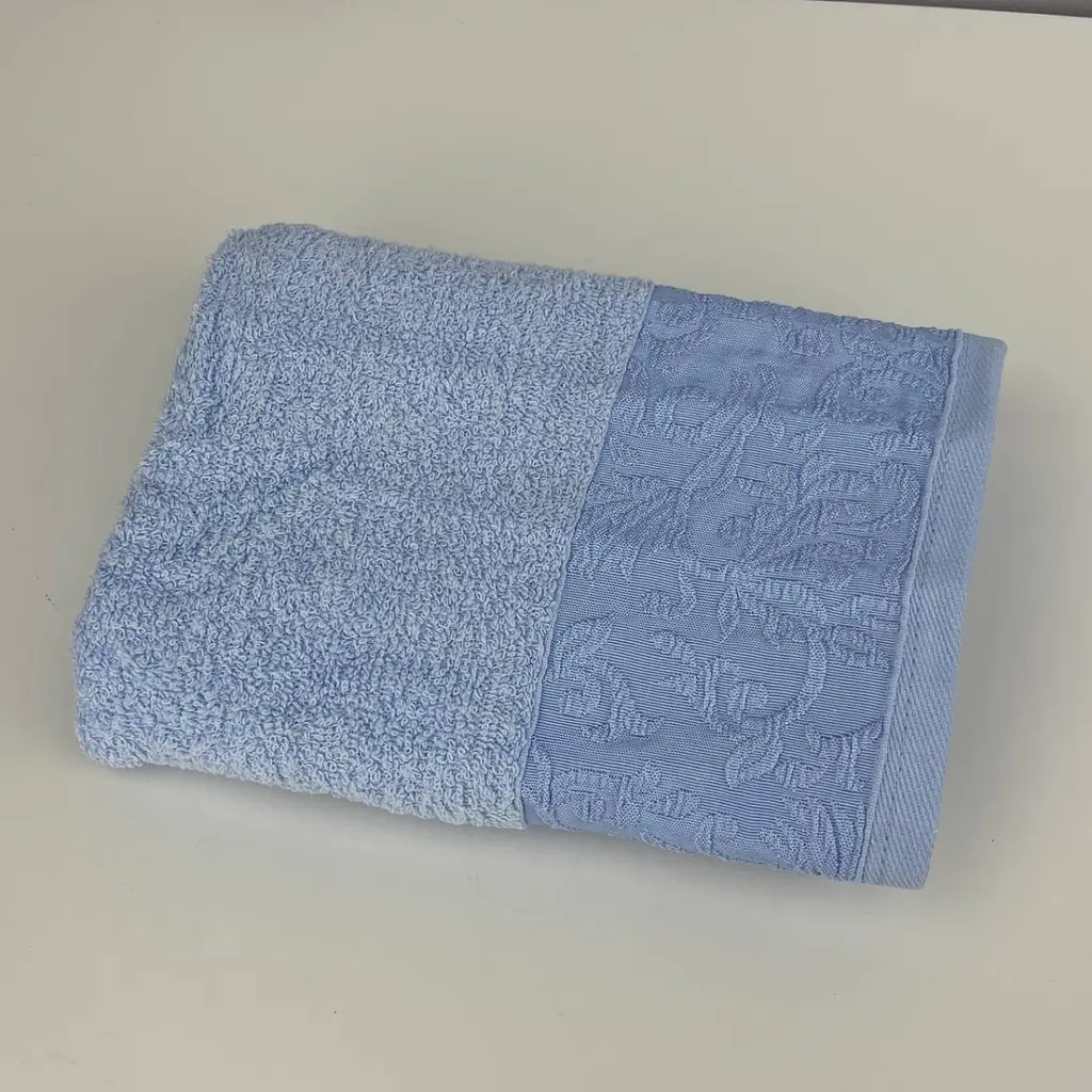 Рушник для обличчя махровий Febo Vip Cotton Botan Туреччина 6398 блакитний 50х90 см - фото 3