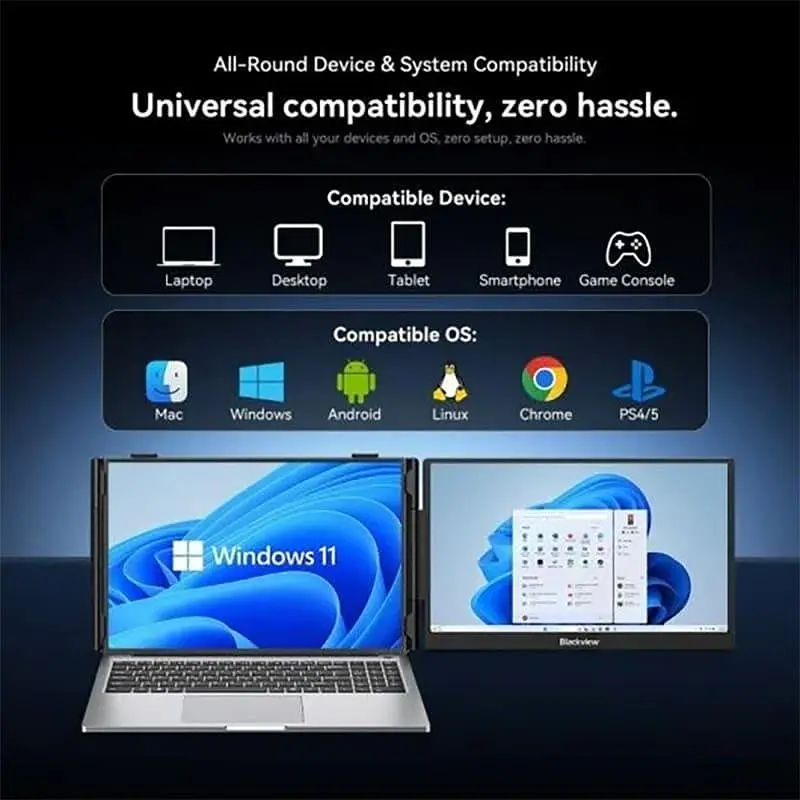 Монітор 14" Blackview SCM5 Single Screen (BVSCM5) 1920x1080 (FullHD) IPS 60 Hz - фото 9