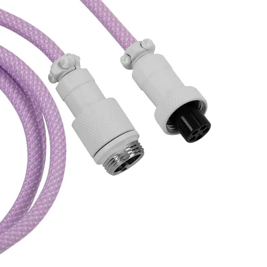 Кабель Keychron USB-A/USB-C > USB-C заряджання/синхронізації, 1.36м, Type-C, Coiled Aviator, фіолетовий - фото 3