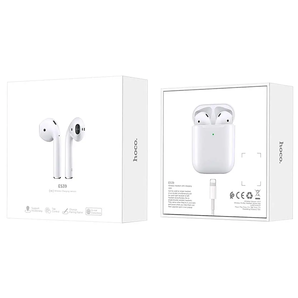 Беспроводные наушники Hoco ES39 TWS с функцией беспроводной зарядки, Bluetooth 5.3, с микрофоном, белые - фото 4