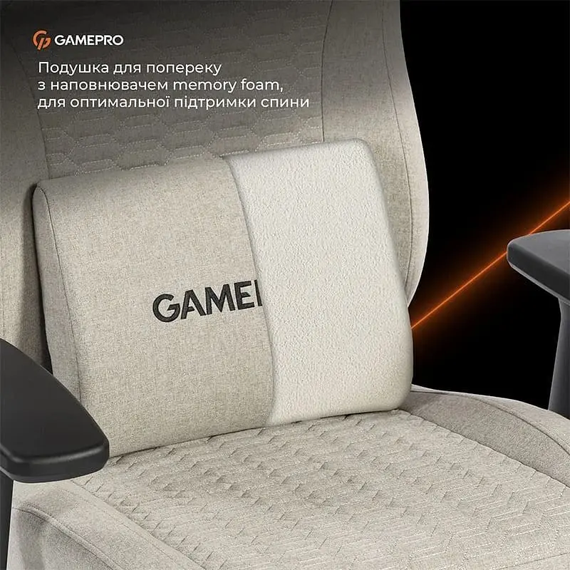 Крісло для геймерів GamePro Fabric Light Gray (GC760LG) - фото 8