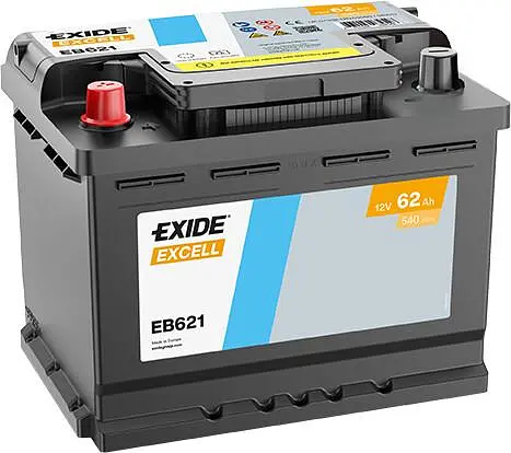 Автомобільний акумулятор EXIDE Excell 6СТ-62Ah Аз 540A (EN) EB621