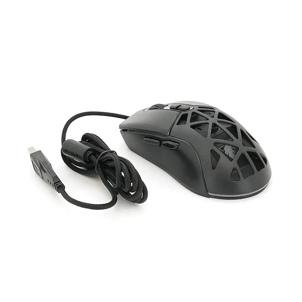 Миша провідна JEDEL GM1390, 7 кнопок, 1000/2400/3200/4800/6400/7200DPI, кабель 1,5 м. RGB підсвічування. Змінна панель. Black. Box - фото 3