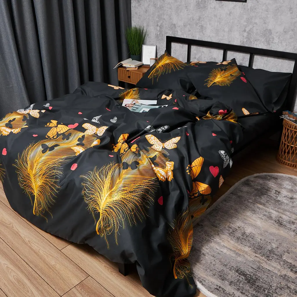Комплект постельного белья Moon&Star Микросатин Premium Golden Flutter Полуторный 143х210 наволочки 2х50х70 - фото 3