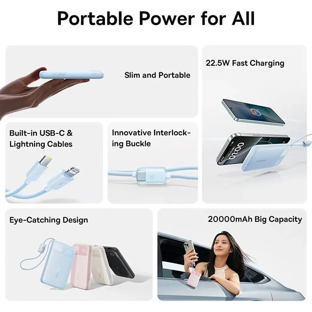 Зовнішній акумулятор Baseus EnerFill FC11 20000mAh 22.5W Beige (E0027S05) [172741] - фото 4
