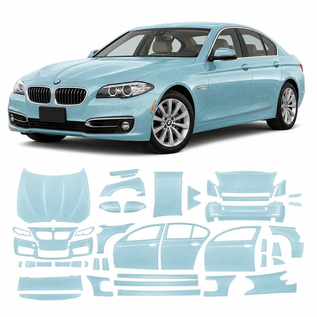 Антигравійна захисна бронеплівка за лекалами для BMW 5 Series F10 facelift 2013-2017 - повний кузов