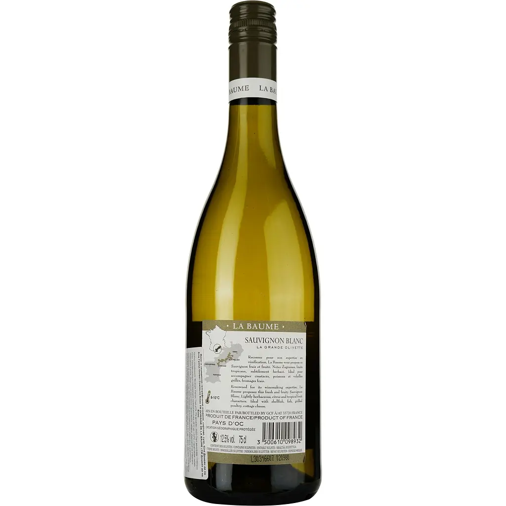 Вино Domaine De La Baume Grande Olivette Sauvignon Blanc IGP Pays d'Oc біле сухе 0.75 л - фото 2