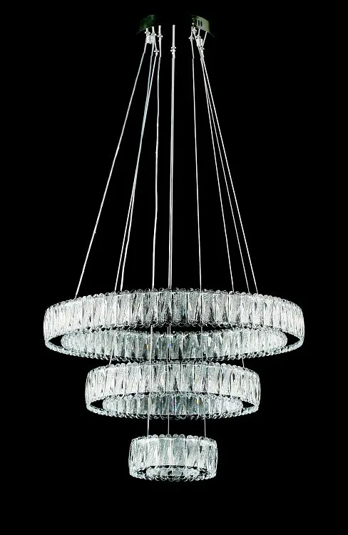 Світлодіодна люстра Splendid Ray L50804/600+400+200/3 LED (CH) з кришталем, хром, 100 Вт, з пультом і димером - фото 2