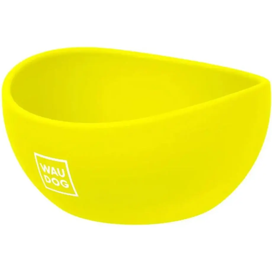 Миска для котов и мелких пород собак Waudog Silicone, 250 мл, желтая - фото 2