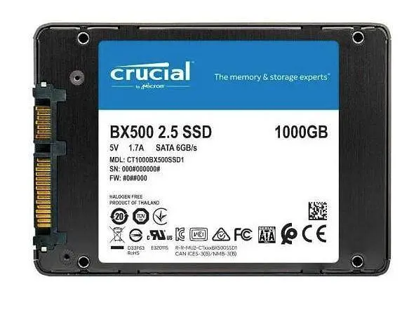 Накопитель внутренний SSD 2.5" 1TB Crucial BX500 Silicon Motion 3D TLC (CT1000BX500SSD1) - фото 2