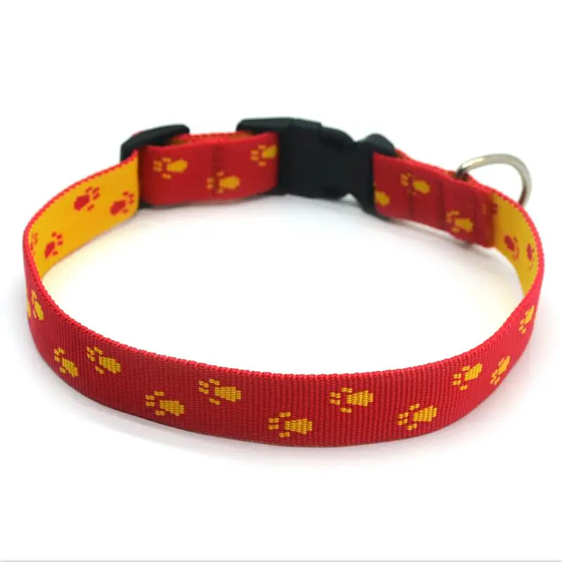 Ошейник для собак Zoo-hunt Лапки 2,5 см 36-45 см капрон Черно-серый - фото 2