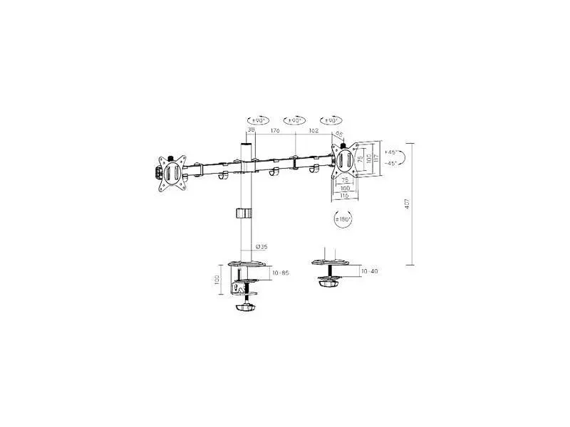 Настільна стійка Brateck LDT66-C024 Black - фото 6