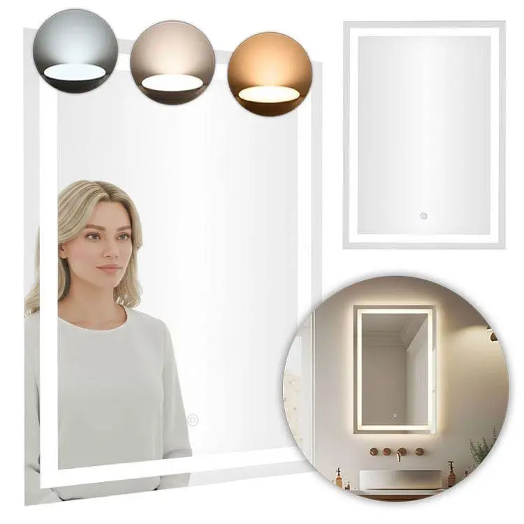 Прямокутне дзеркало ModernHome з LED-підсвічуванням (50х70 см) - фото 2