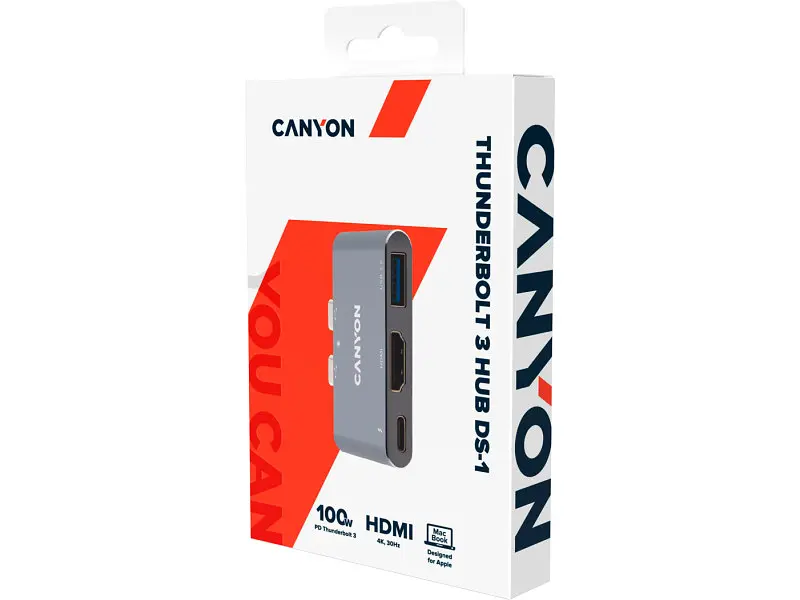 Док-станція для ноутбука Canyon Docking Station with 3 port, Thunderbolt 3 (CNS-TDS01DG) - фото 4