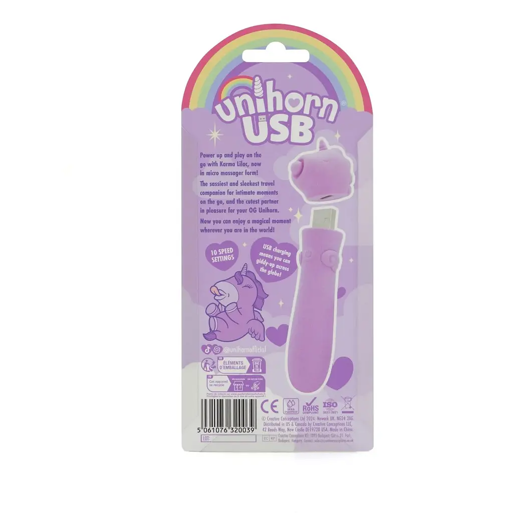 Вибропуля Unihorn USB Bullet - Karma Lilac - фото 5
