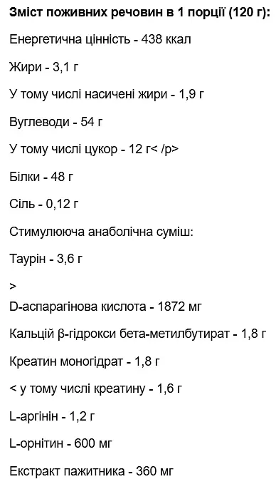 Гейнер з Креатином і Амінокислотами Anabolic MASS - 3000 г - фото 2