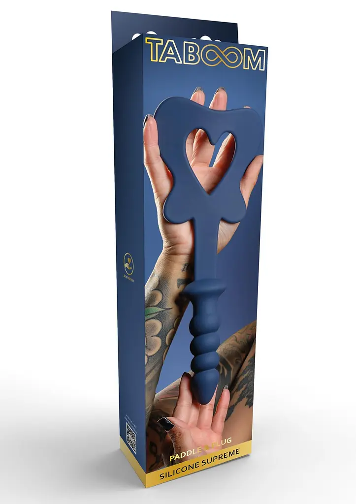 Шльопалка Taboom Silicone Supreme Paddle and Plug 29 см (синій) - фото 4