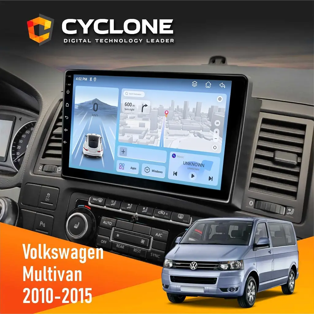 Штатна магнітола Volkswagen Multivan 2010-2015 Cyclone C9-012 4x64, DSP, 4G Cyclone (НФ-00009115)