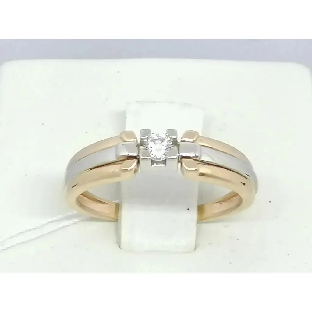 Золоте кільце Столична Ювелірна Фабрика з фіанітом. 140632 17 - фото 3