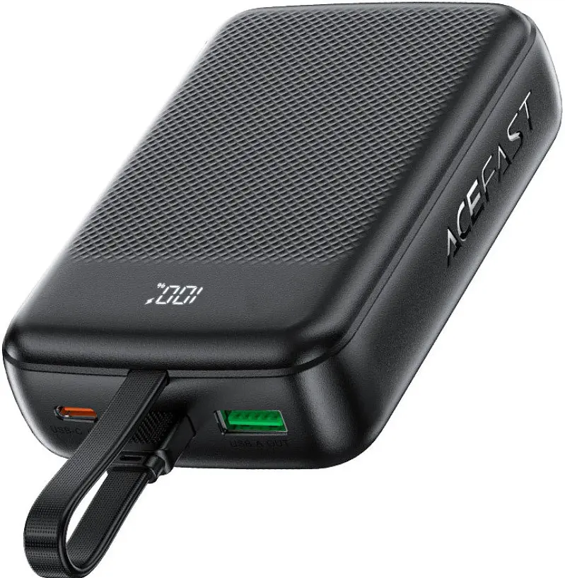 Зовнішній аккумулятор ACEFAST M14 PD20W power bank with cable 20000mAh Чорний - фото 3