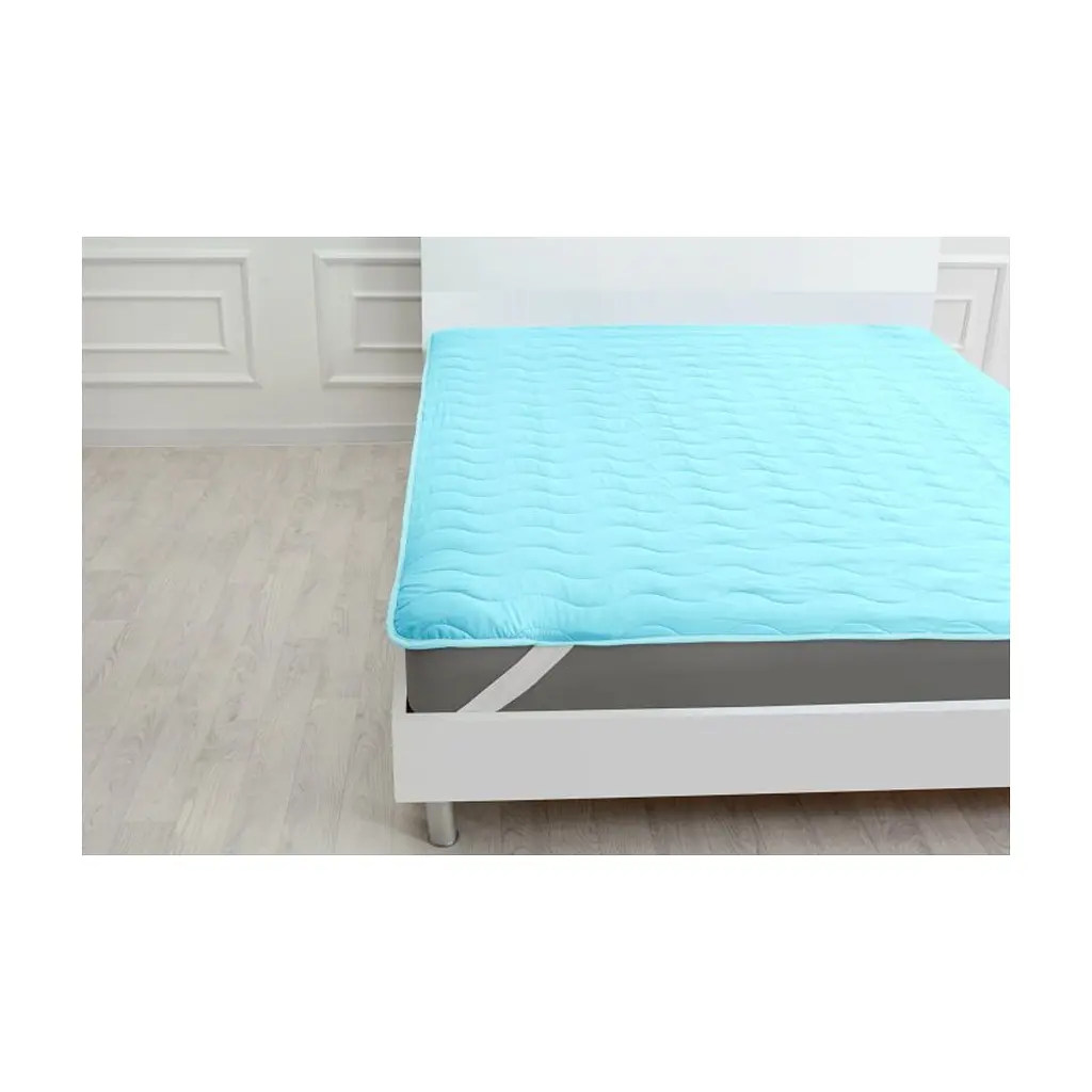Наматрацник MirSon Eco Light №1722 Bamboo Air-line на резинці по кутках Blue 160x200 см (2200002890328)