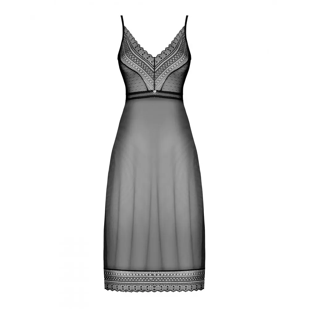 Сорочка еротична Obsessive Estiqua chemise, M/L - фото 5