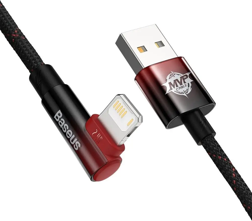 Кабель Baseus MVP 2 USB - Lightning (M/M), 2.4A, 1 м Black/Red (CAVP000020) - фото 4