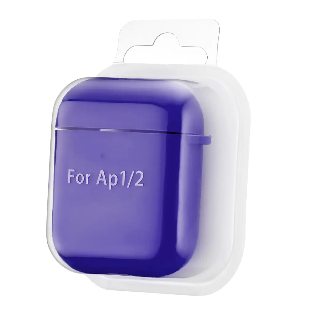 Чохол Silicone Case 2,5mm with microfiber for AirPods 1/2 Deep Purple - фото 2