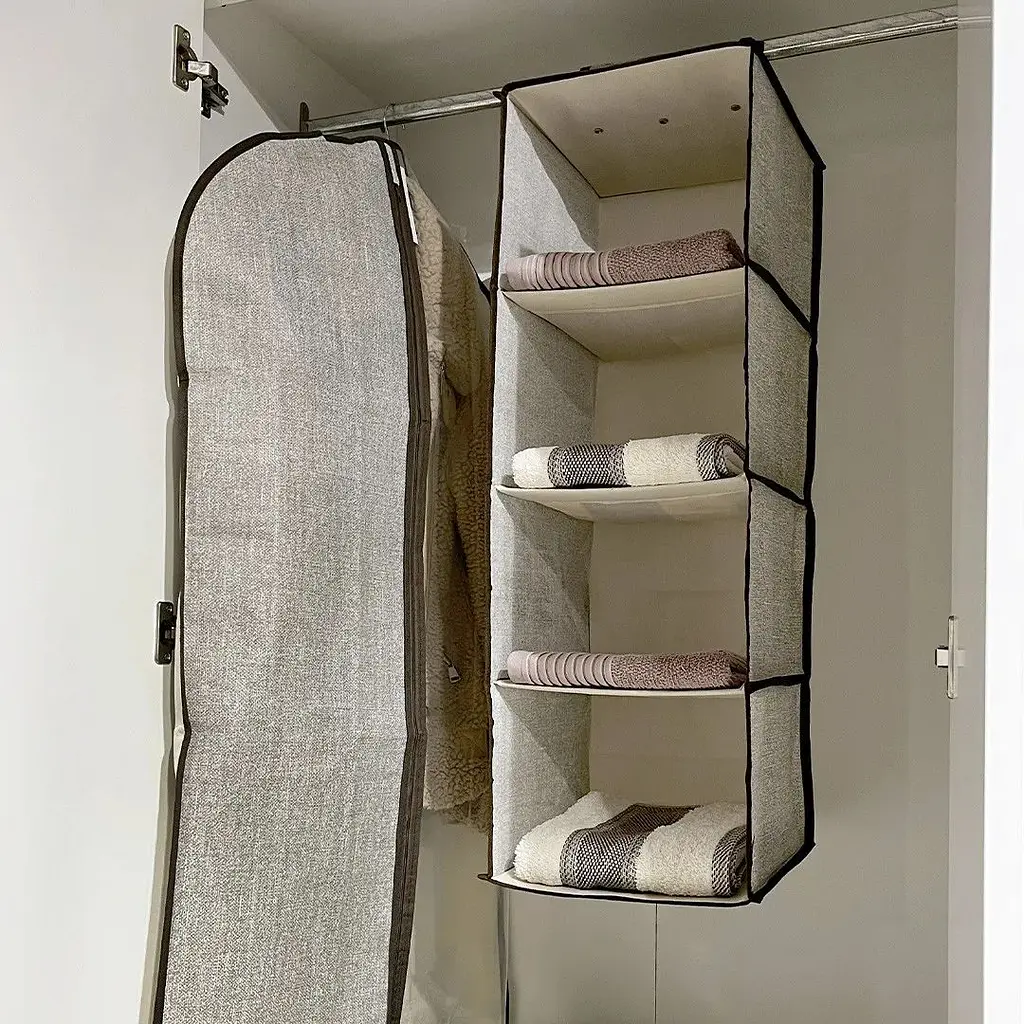 Органайзер підвісний Handy Home, 4 секції, 28x28x80 см, сірий (ESH34) - фото 2