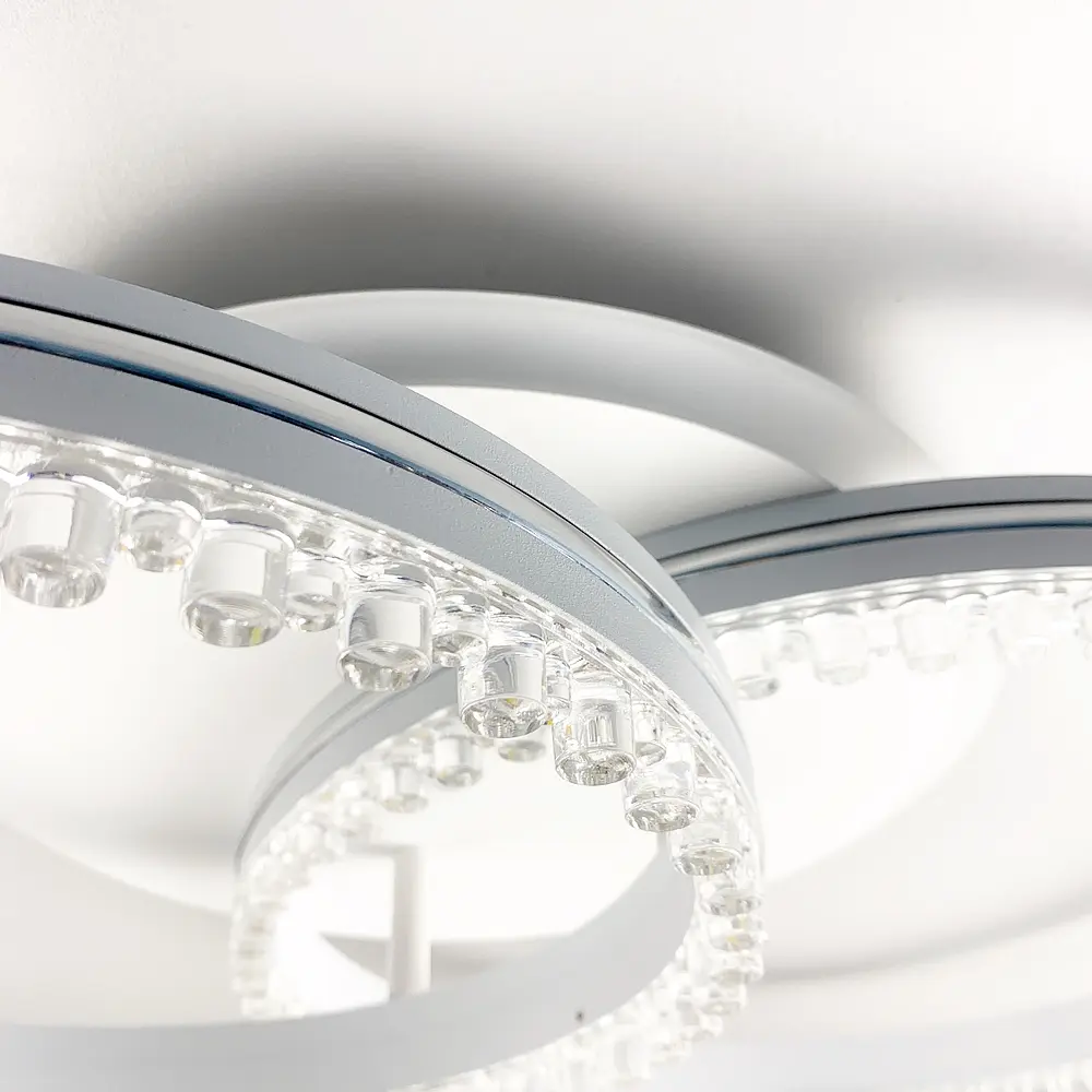 LED люстра на 2 кольца белого цвета с фурнитурой хром Line.F А 55061/2В RGB WH - фото 5