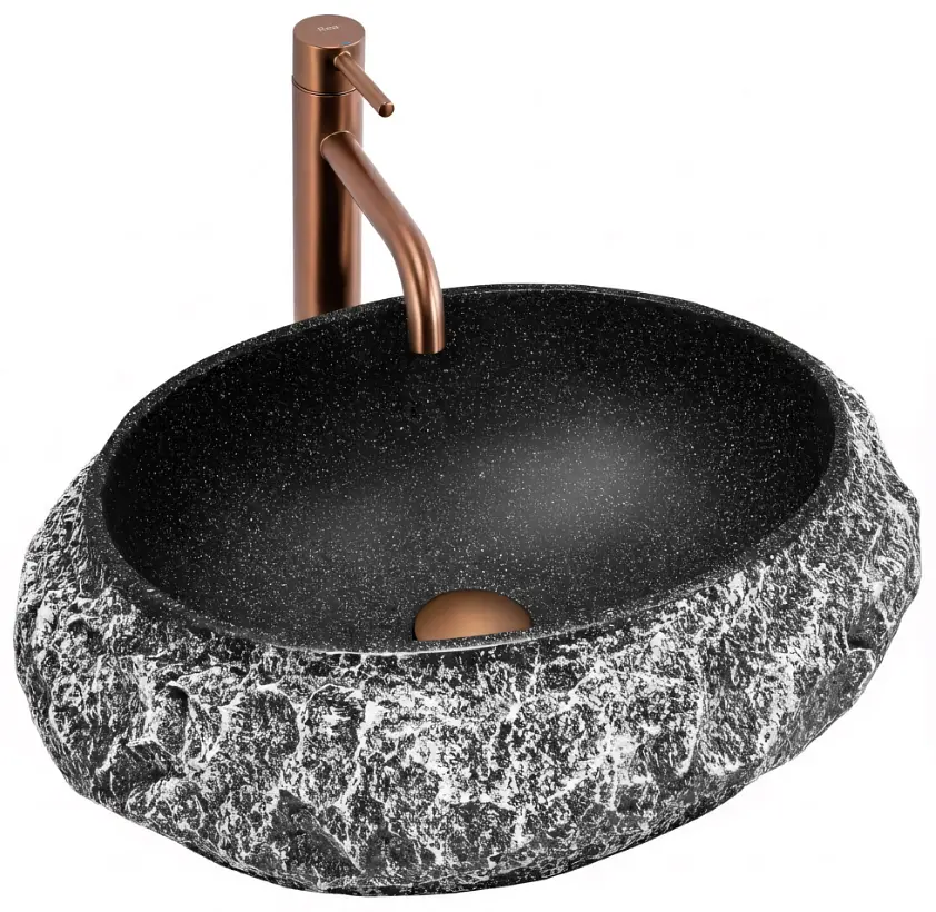 Умивальник Rea Mika накладний 50x38 см gabro black matt REA-U0634