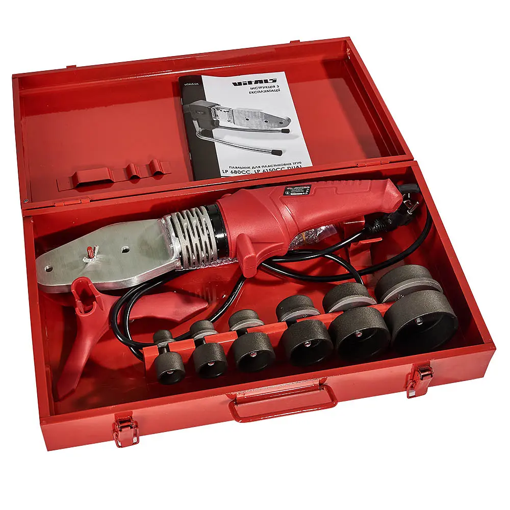 Vitals Паяльник для пластикових труб LP 6150CC dual 750/1500Вт 0-300 ° C насадки 20; 25; 32; 40; 50; 63мм кейс - фото 2