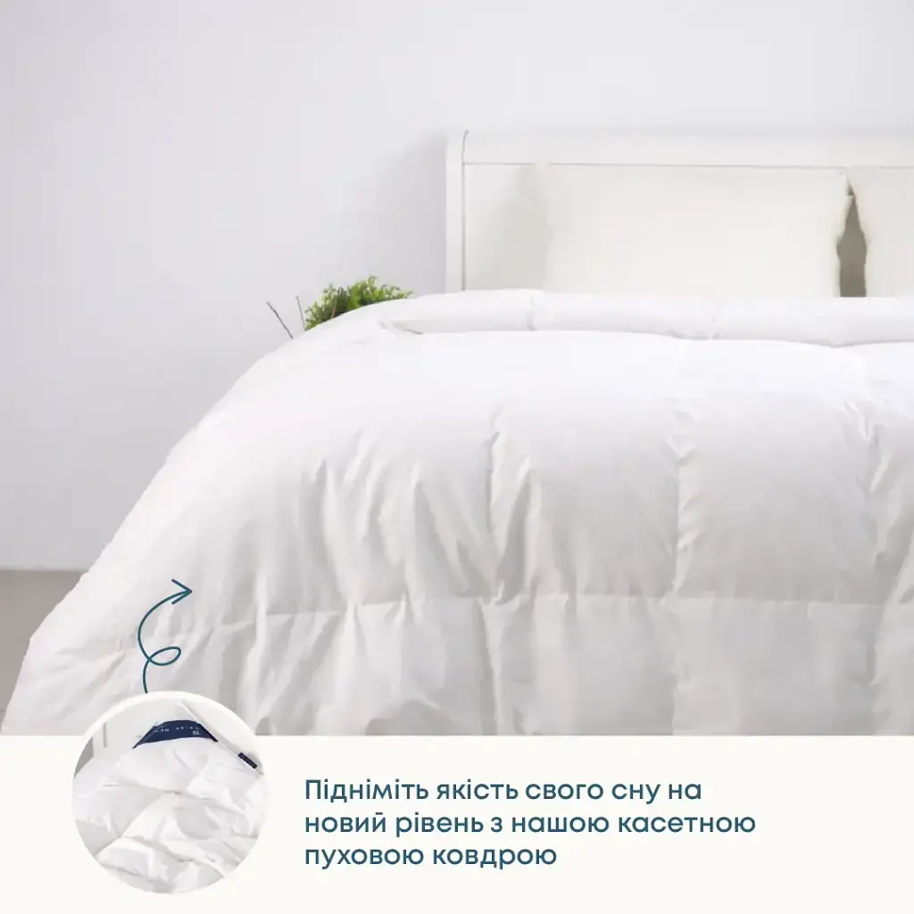 Ковдра пухова касетна ТЕП Cote Blanc 140x205 см біла