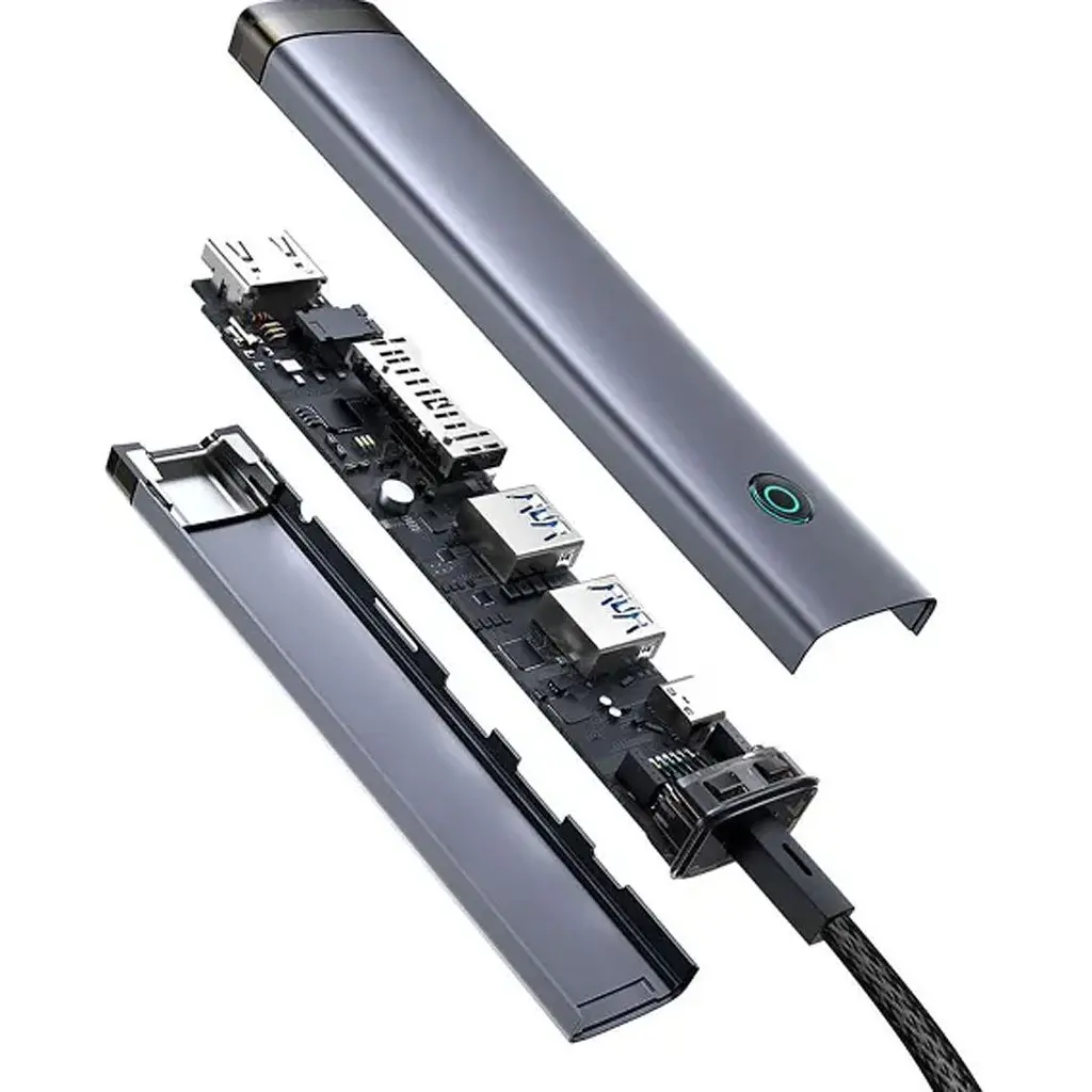 USB-хаб Baseus UltraJoy Series 7-Port HUB AIR Space Grey (B00052803811-02) [167343] - фото 5