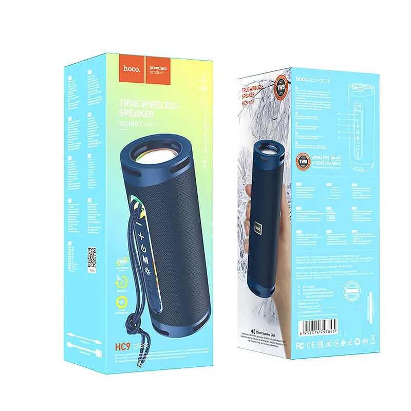 Портативна акустика Hoco Dazzling pulse sports BT speaker HC9 бездротова синя - фото 2