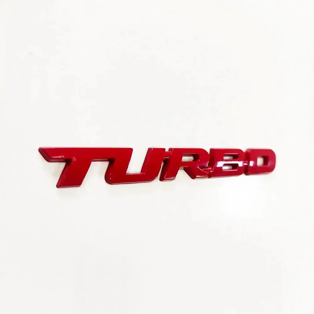 Емблема напис Turbo (Червона) 11х97 мм (на скотчі) - фото 2