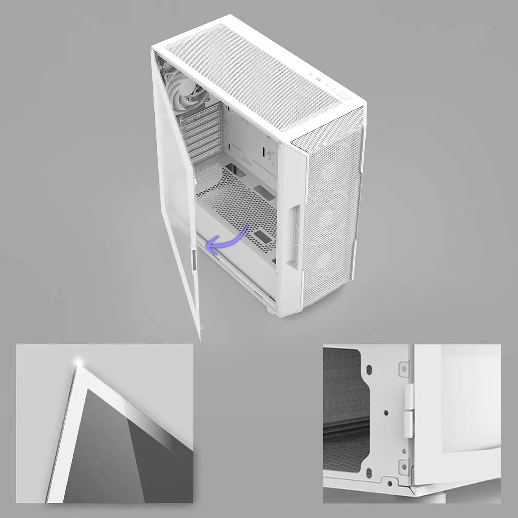 Корпус Zalman I3 Neo V2 из закаленного стекла без блока питания, белый (I3NEOV2WHITE) - фото 15