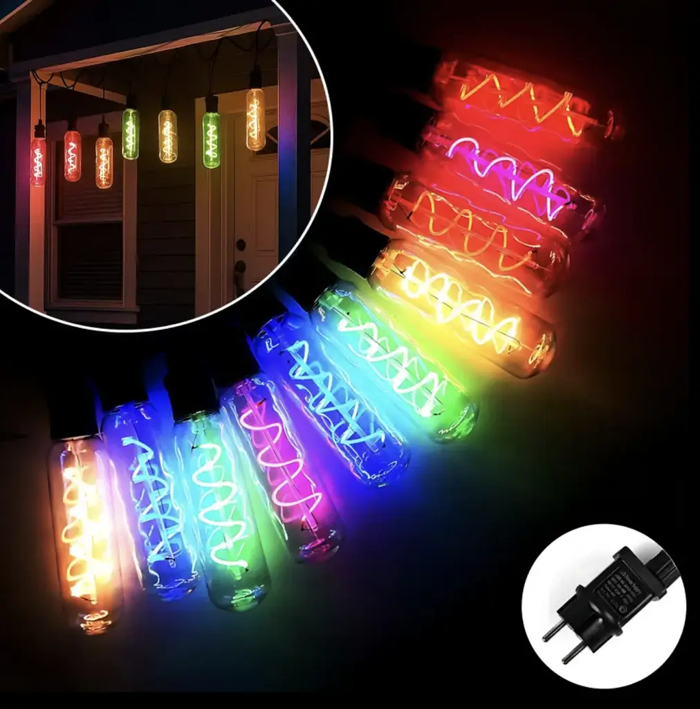 Гірлянда Удлинённые лампы спираль SFK-48 220V ∙ Вулична LED-ґірлянда SFK-48 з подовженими спіральними лампами - фото 6