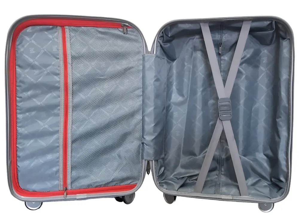 Валіза мала S+ з поліпропілену Milano bag 0305 52л Срібна - фото 4
