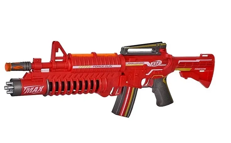 Автомат AK-33988 55см, звук, світло, вібро, на батарейках, в коробці (6903317453559) Червоний