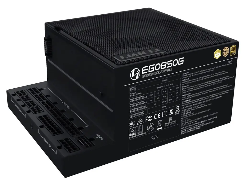 Блок живлення Lian Li Edge Gold 850W Black (G9P.EG0850G.B000.EU) - фото 2