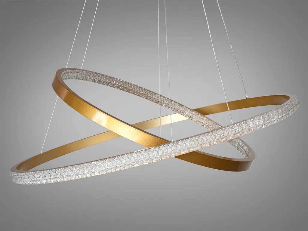 Люстра стельова LED Diasha D2489-800+600G, 100W, золото, діаметр 80 см, IP20, для вітальні - фото 3