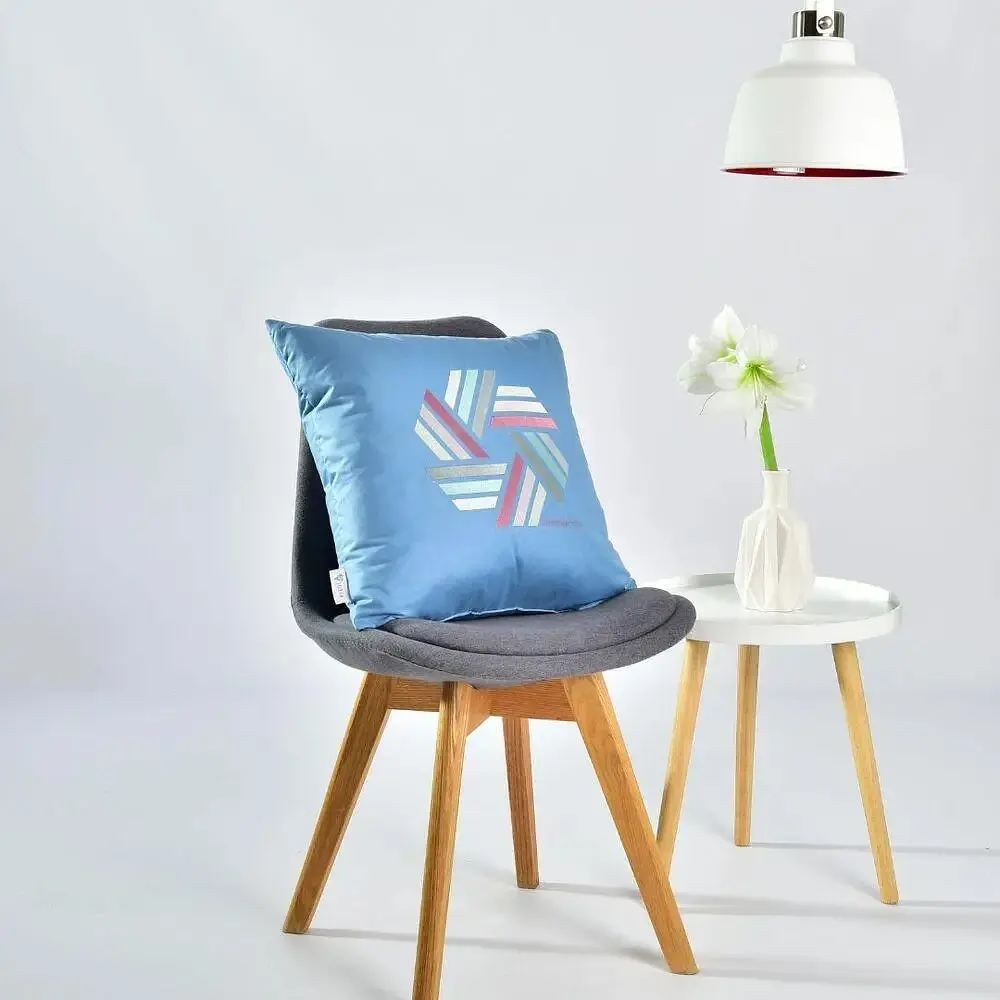 Подушка декоративна Ideia Rain з вишивкою Simplicity 50х50 см джинс (8-32196) - фото 3