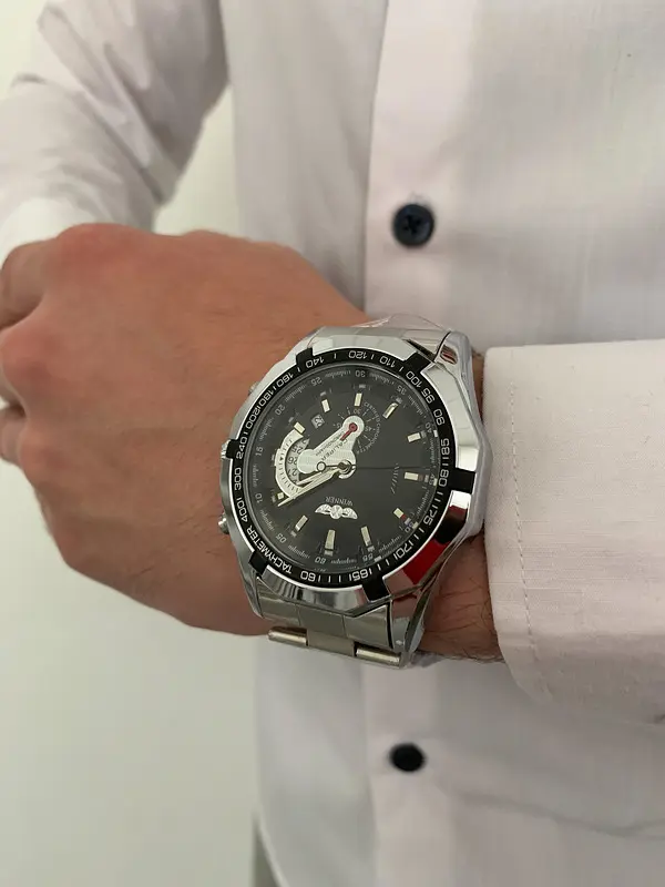 Наручний годинник чоловічий Winner Titanium Сріблястий (130) - фото 3