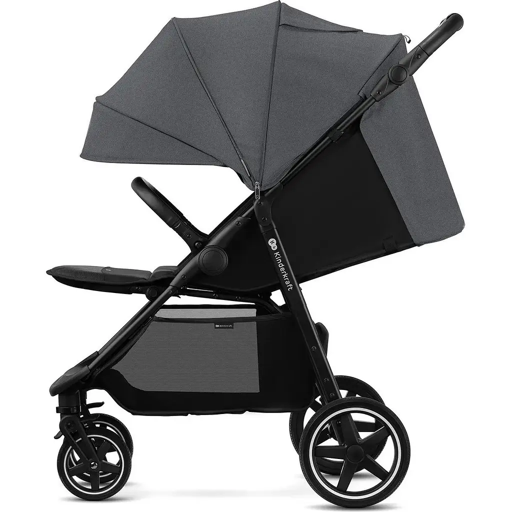 Прогулочная коляска Kinderkraft Route Platinum Grey серая (00-00305124) - фото 2