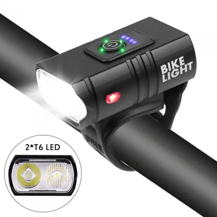 Велосипедний ліхтар алюмінієвий micro USB на акумуляторі BK-02Pro-2XPE ULTRA LIGHT - фото 2