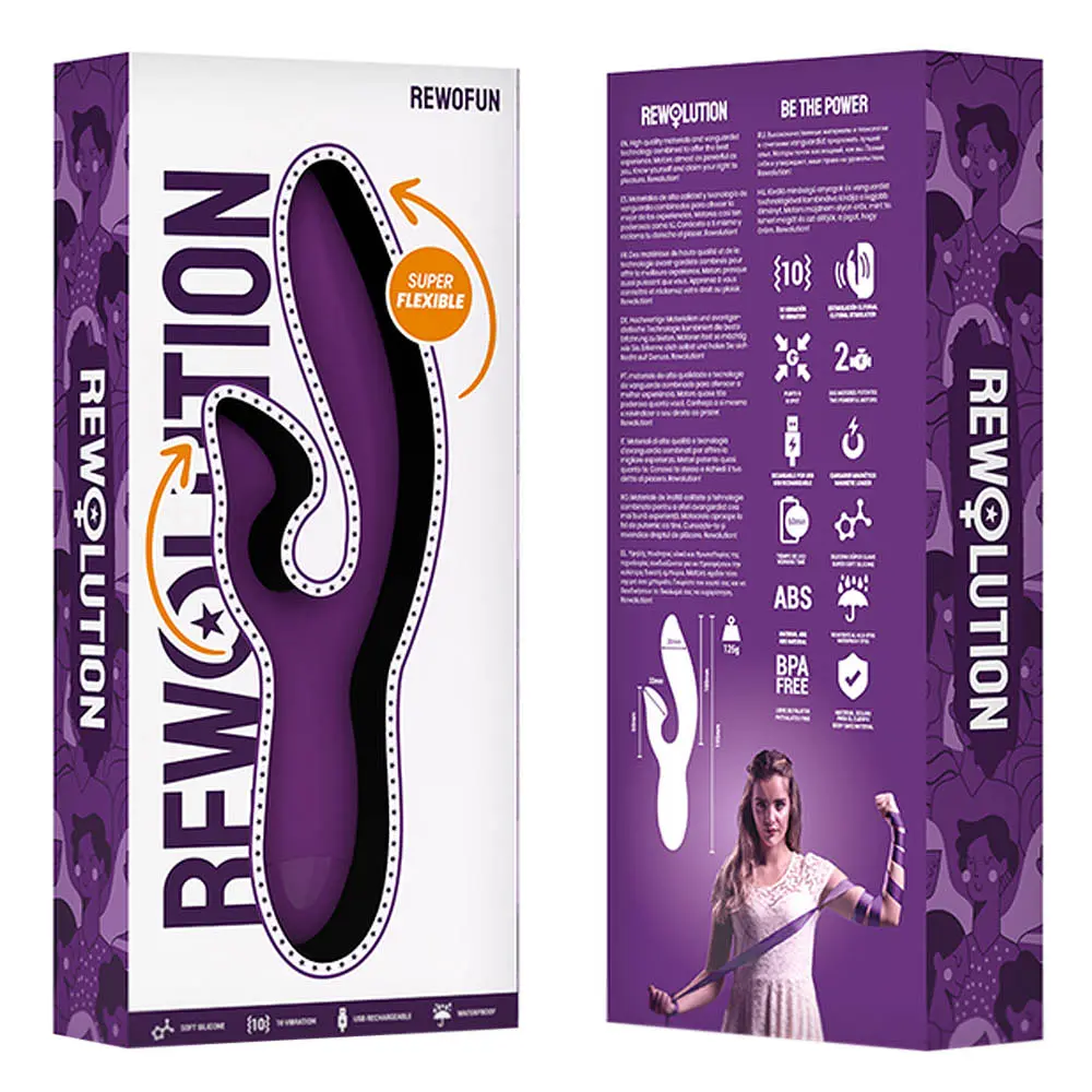 Вибратор-кролик Rewolution Rewofun Rabbit 19.5 см (фиолетовый) - фото 4