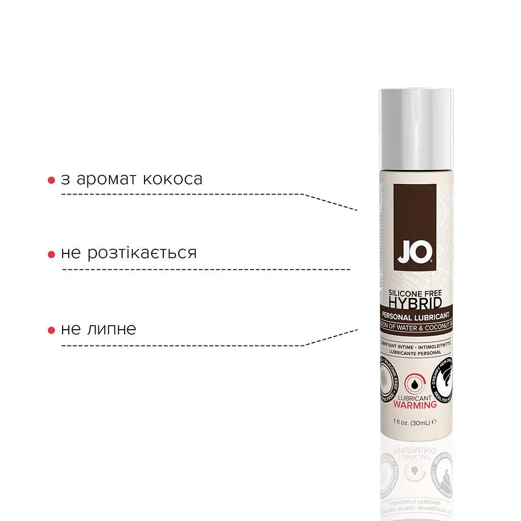 Розігрівальний крем-змазка з кокосовою олією System JO Silicone Free Hybrid Warming, 30 мл - фото 3