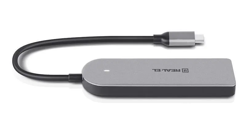 USB-хаб Real-el CQ-415 USB Type-C 4-в-1 - фото 3