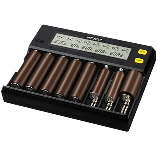 Универсальное зарядное устройство Miboxer C8 на 8 портов для Ni-Mh Li-Ion LiFePO4 аккумуляторов - фото 5